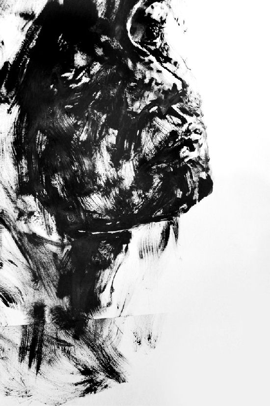 Very interesting black and white or colorful paintings by Agnes Cecile 