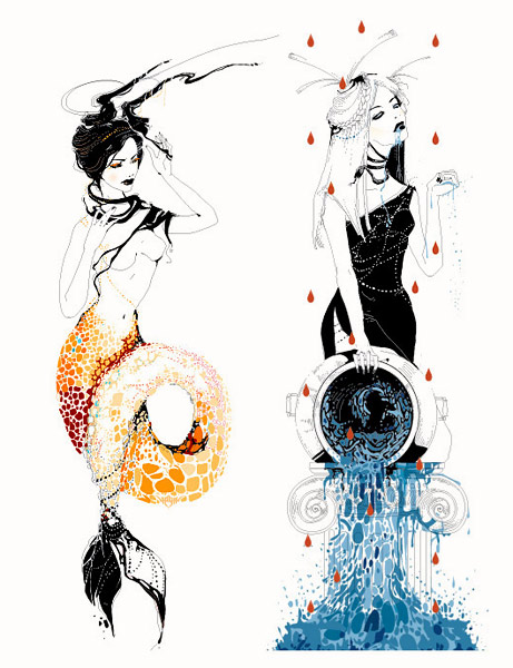 Beautiful and modern vision of zodiac signs illustrations by Yana Moskaluk