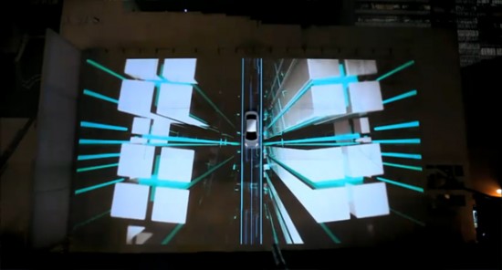 Horizontal and vertical 3D video projection, a hanging car, a stuntman and great graphics for an amazing result: New thinking. New Possibilities. Hyunday Accent
