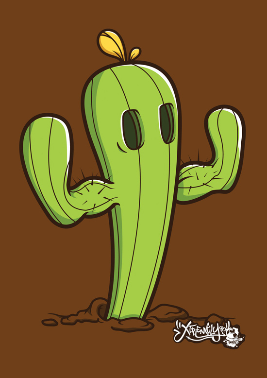 Cute monsters and characters from Shane Leong Kum Sheong - mr muscle cactus