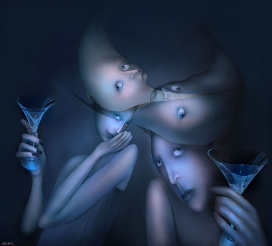 Hypnotic strange creatures in a surreal world, photomanipulation by Svetlana Bobrova
