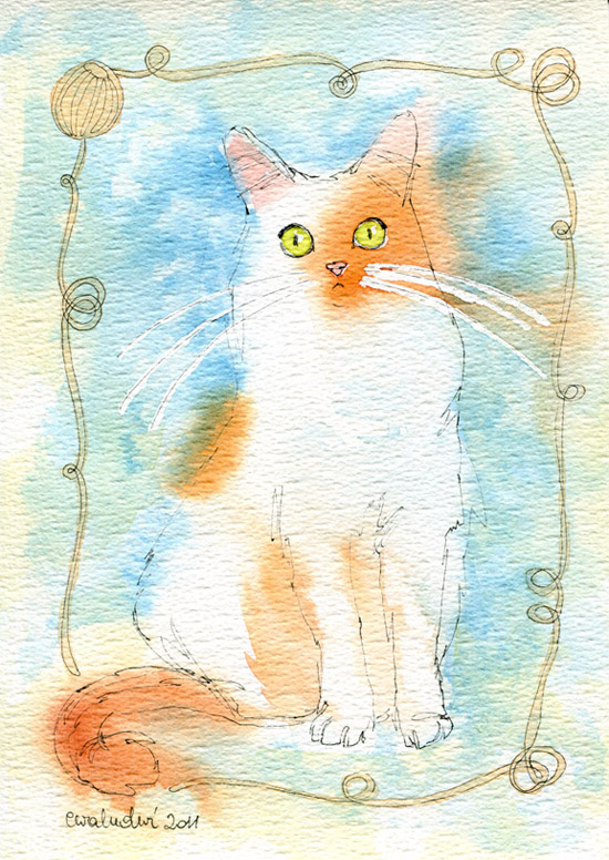 Watercolour cats by Ewa Ludwiczak