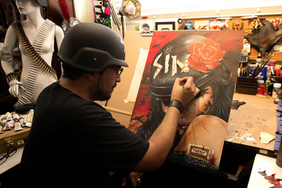 Sexy smoking girl, paintings by Brian M. Viveros