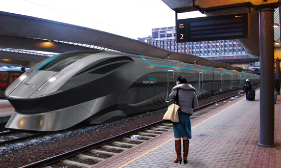 Aurora high-speed train, project by Henning Rekdal Nielsen