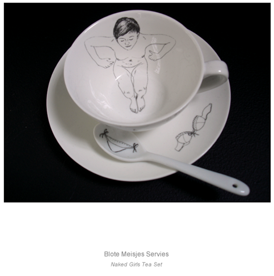 Naked girls tea set by Esther Horchner