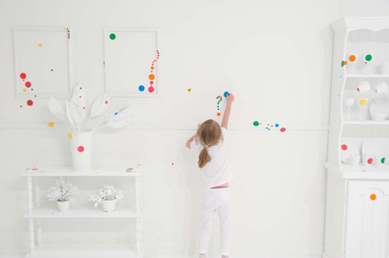 The obliteration room, interactive project developed by Yayoi Kusama