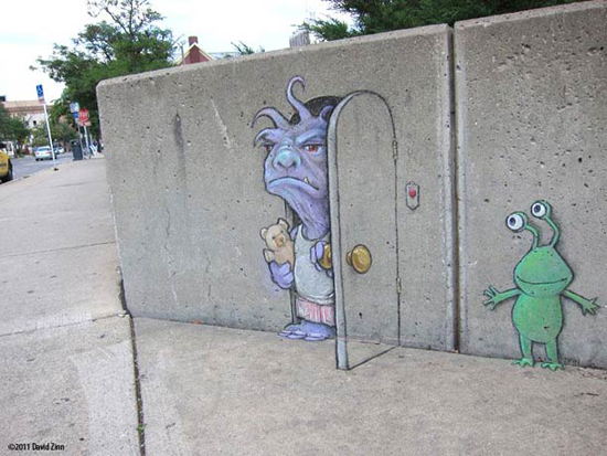 Chalk Street Art – 30 adorable creations by David Zinn