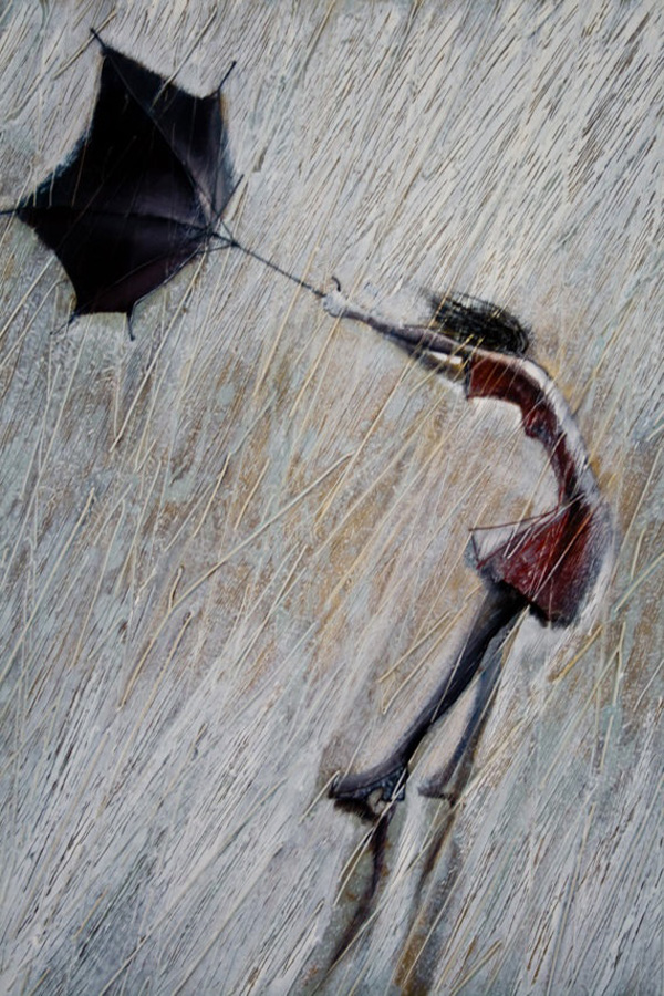 Walking in the rain, paintings by Igor Mudrov