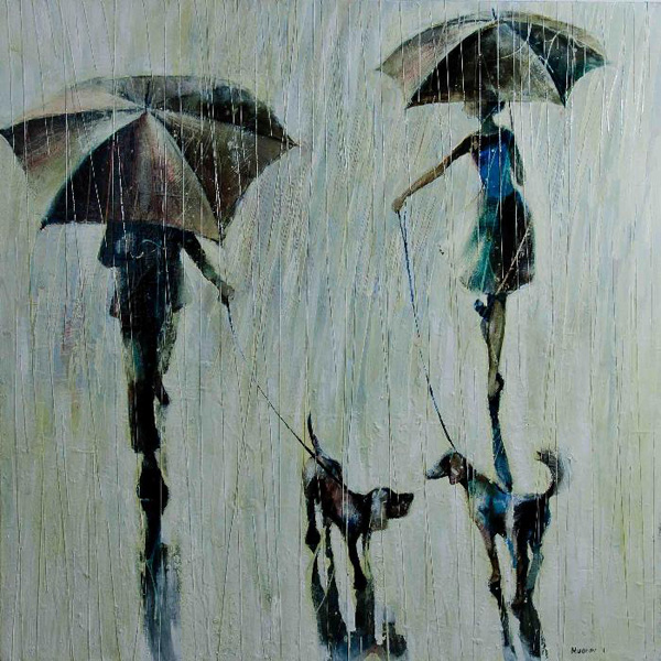 Walking in the rain, paintings by Igor Mudrov