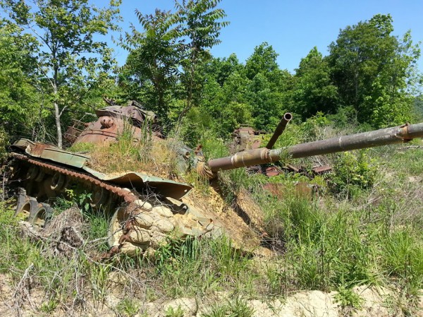 Tanks swallowed by nature