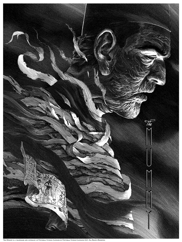 Universal Monsters poster set, illustration by Nico Delort