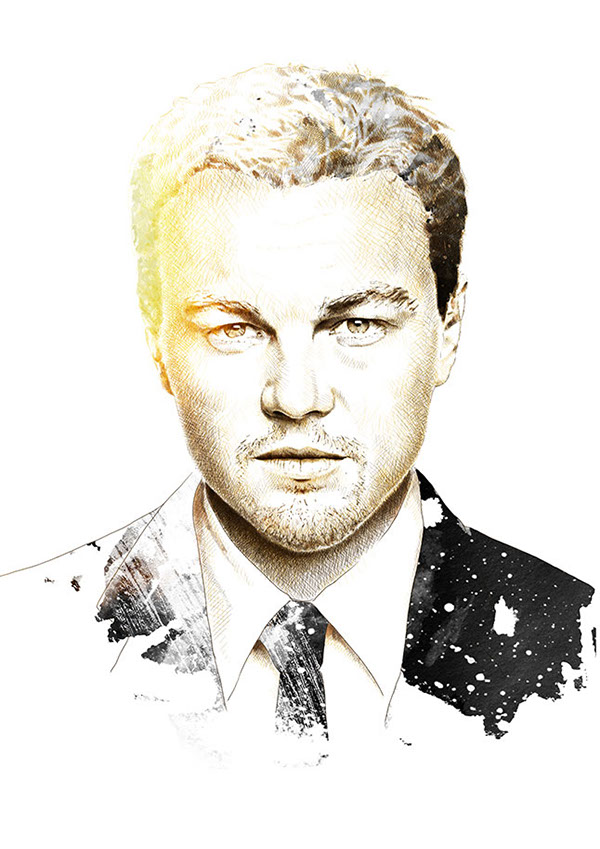 A hand drawn series of celebrity portraits by Sergio Ingravalle