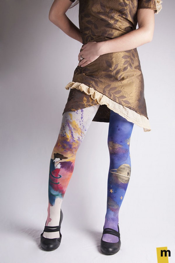 Hand-painted tights that let you walk in a piece of art