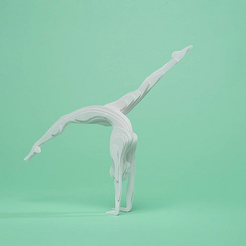Olympic athletes crafted from layers of paper by Raya Sader Bujana