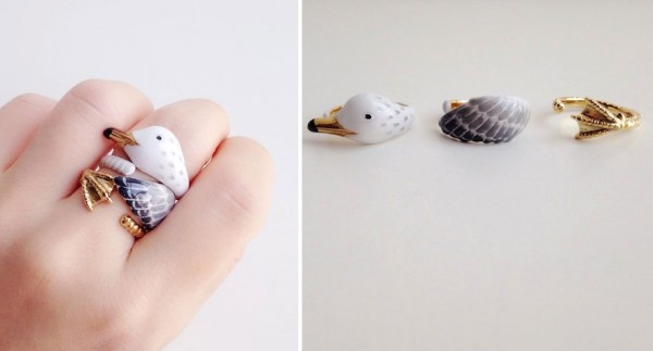 Cute 3-piece animal rings created by Mary Lou