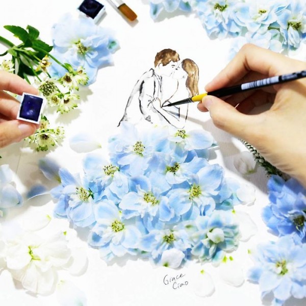 Floral illustrations by Grace Ciao