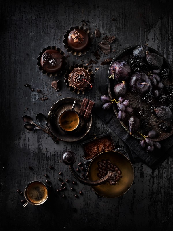 Black, White, and Blue - food series by Greg Stroube