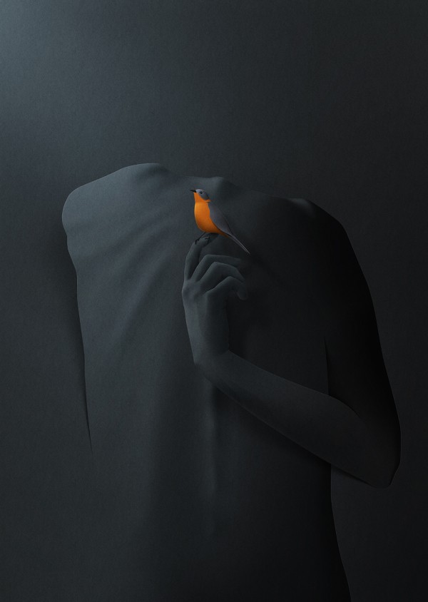 I found my silence, paper cut illustration by Eiko Ojala