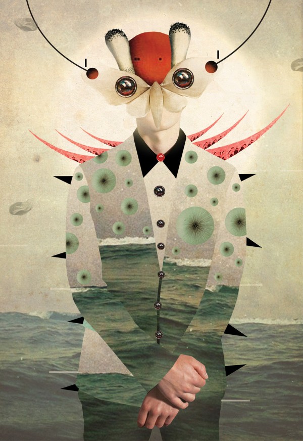 Out to sea - inside of me, collage series by Valentina Brostean
