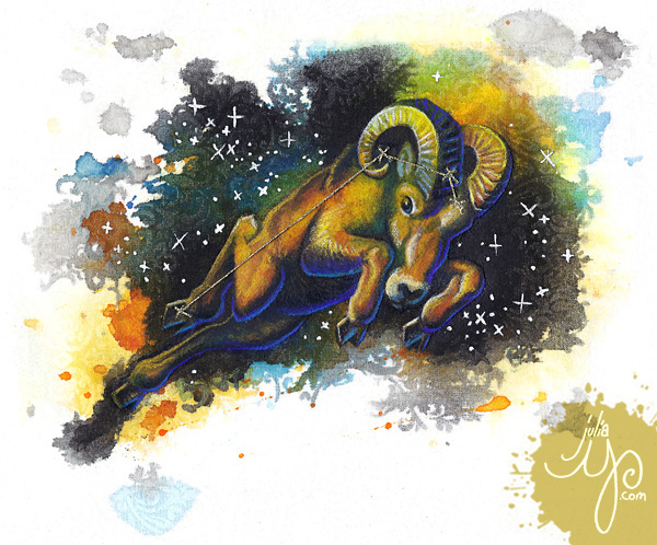 Zodiac Series - mixed media illustrations by Julia Y