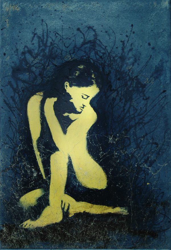 Blue series, painting by Anja-Raniah Sbeih