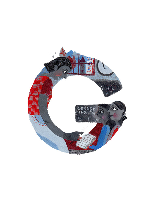 Educating Letters, illustration by Shraddha Mandale
