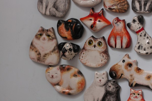 Ceramic fridge magnets made by Ann Baratashvili