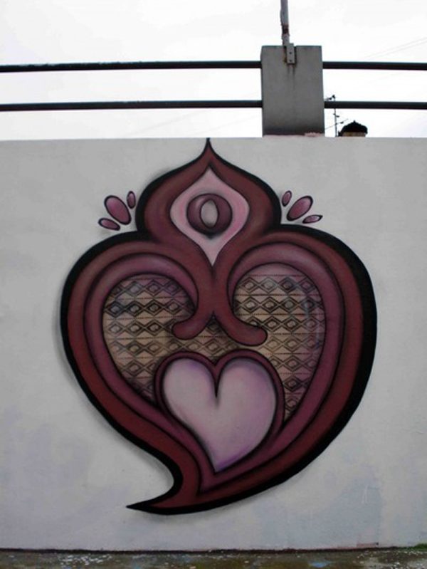 Heart, street art by Costah