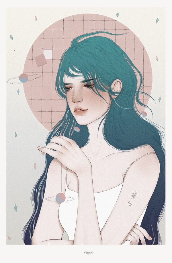 12 constellation, illustration by Helen Xu