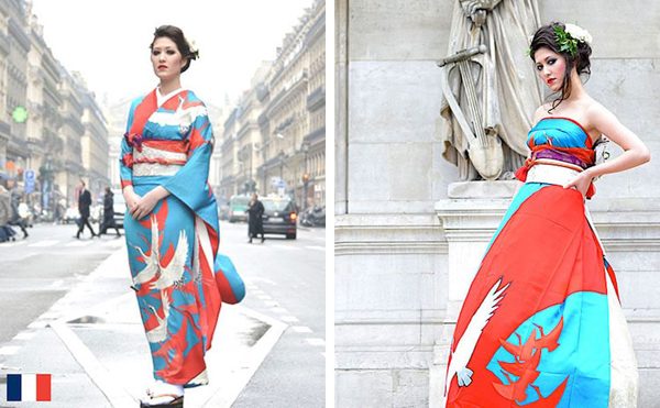 Brides in Japan are turning their long-sleeve kimonos into stunning wedding dresses