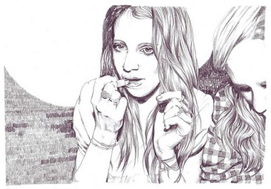 Pencil and watercolor drawings of Norwegian freelance illustrator Esra Røise