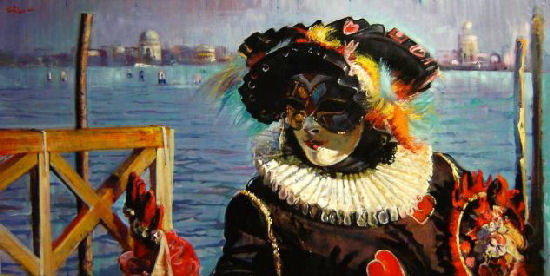 Amazing paintings inspired by Venetian masks, Marco Ortolan