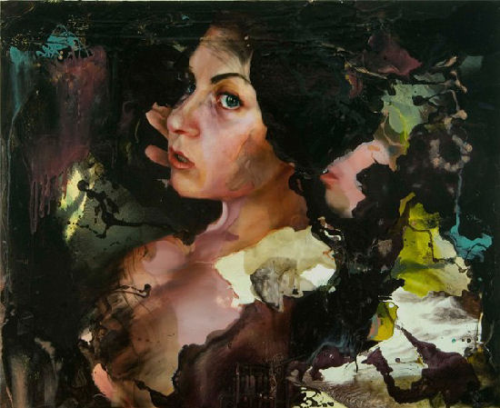 Violent and seductive struggles, oil paintings by Angela Fraleigh