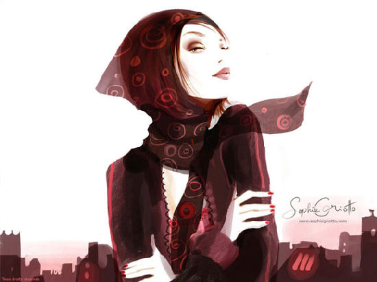 Sophie Griotto, gorgeous fashion illustration for the stylish contemporary urban woman