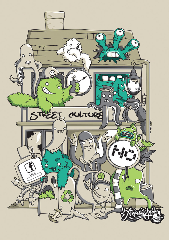 Cute monsters and characters from Shane Leong Kum Sheong - street culture
