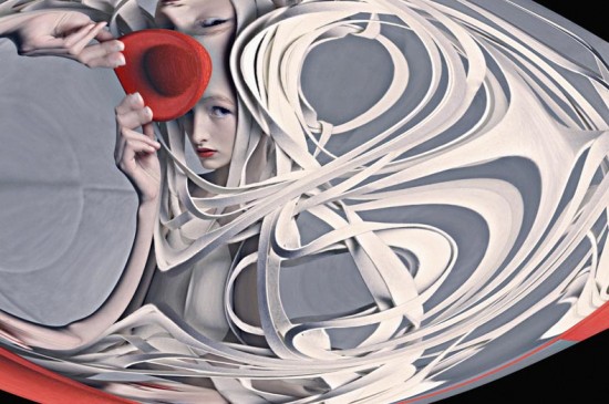 The beauty remains beauty even in distorted shapes, photography by Eugenio Recuenco