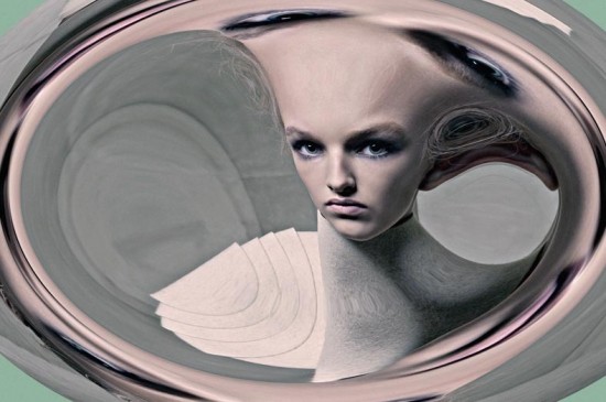 The beauty remains beauty even in distorted shapes, photography by Eugenio Recuenco