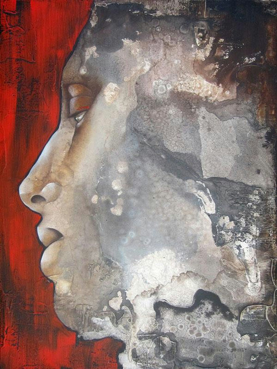 Modern abstract portraits of woman by Pascale Pratte
