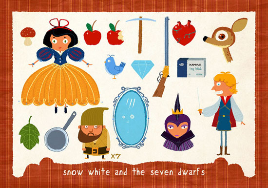 12 famous fairy tales in pieces by Simone Massoni