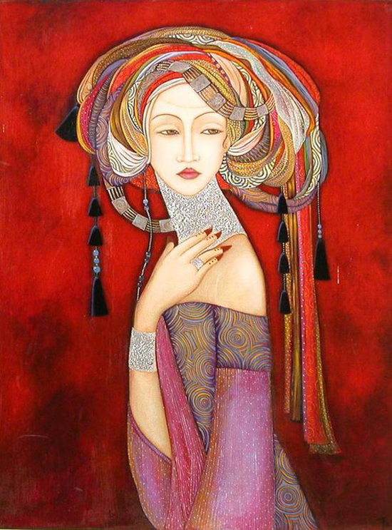 Enigmatic look in the abstract expression, portraits by Faiza Maghni