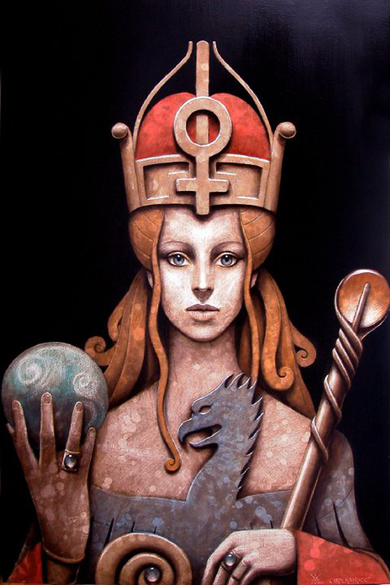 Totemic figures painted by Matteo Arfanotti