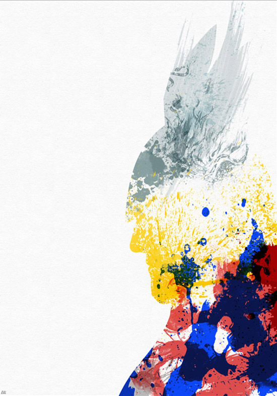 Famous Super Heroes, paint splashes by Arian Noveir