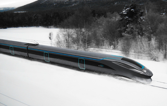Aurora high-speed train, project by Henning Rekdal Nielsen