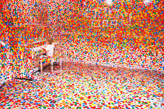 The obliteration room, interactive project developed by Yayoi Kusama