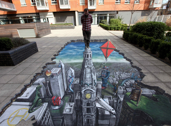 Spectacular 3D pavement art by Joe Hill and Max Lowry