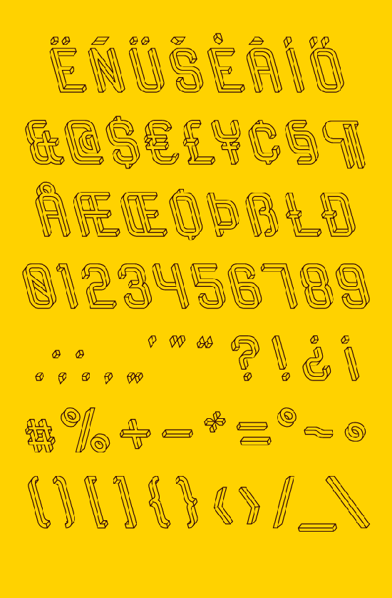 Frustro typeface by Martzi Hegedűs