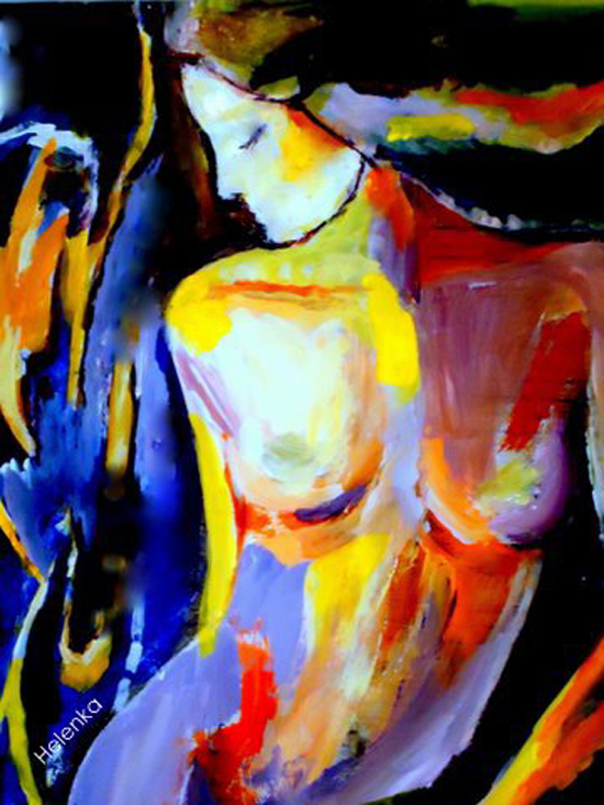 Expressionist bold colored paintings by Helenka Wierzbicki