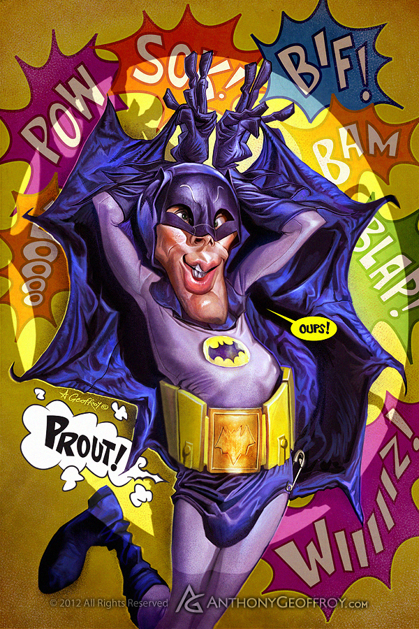 The Batman evolution, caricature by Anthony Geoffroy