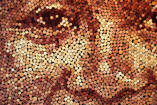 Wine cork art by Scott Gundersen