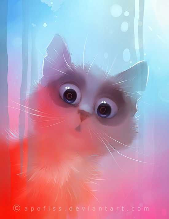 Lovely cats, digital illustrations by Rihards Donskis aka Apofis